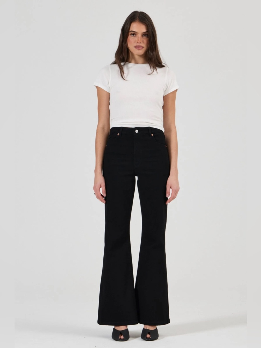 Rolla’s Eastcoast Flare High Rise Black Jeans Size 29 Retro Bell Bottom
